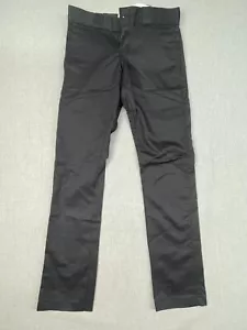 NEWT Dickies Men's Black Skinny Fit Straight Flex 28x30 Twill Work Casual Pants - Picture 1 of 10