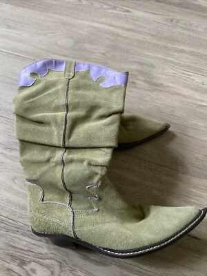 Michael Antonio Botas Interior Cremallera Verde Y Púrpura Mujer’s Talla 8 Foto 1 de 3