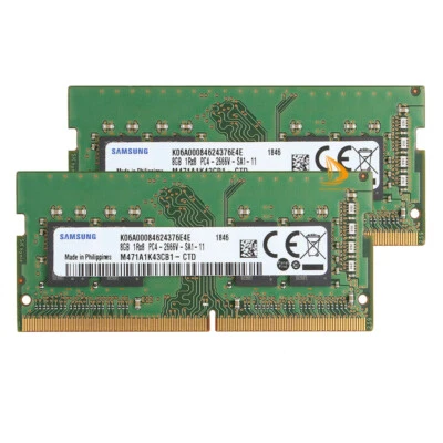 16G Samsung 2x 8GB 1RX8 PC4-2666V DDR4-21300Mhz 1.2V Laptop RAM Memory Module* - Image 1 of 4