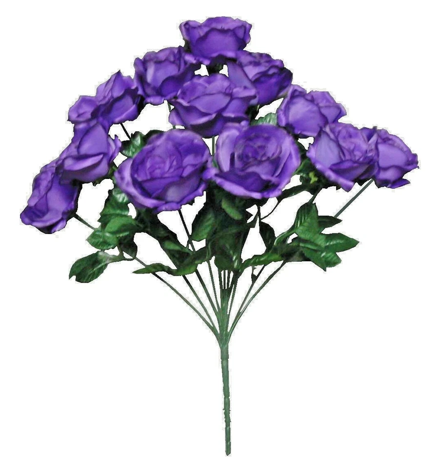 Flor de seda arbusto púrpura 12-4" rosa 21" hogar boda decoración artesanía arte exterior EE. UU. Foto 1 de 1