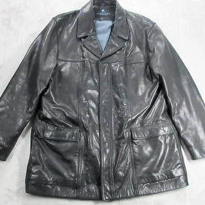 Kenneth Cole Reaction Jacket XL Mens Extra Large Black Soft Leather - Picture 1 of 16