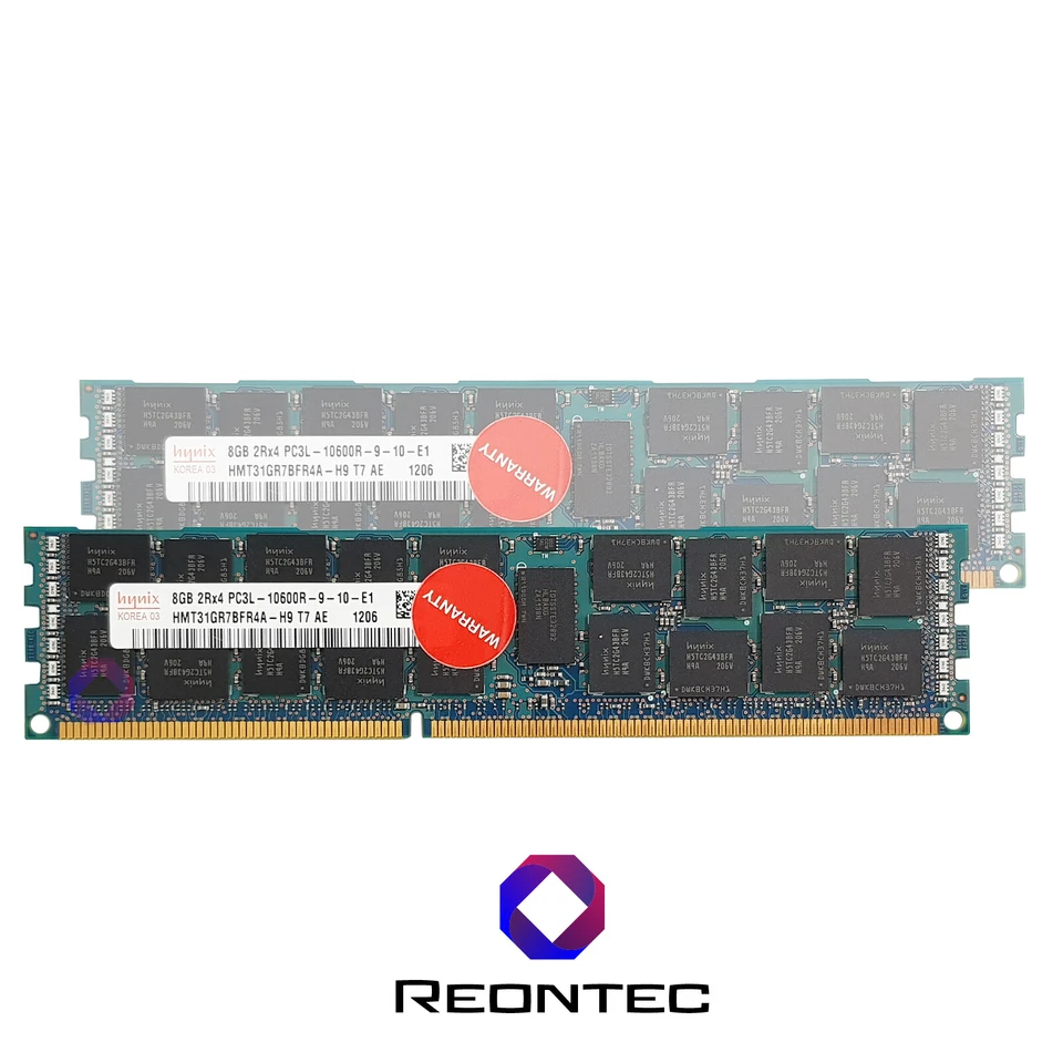 8GB SERVER RAM HYNIX PC3L-10600R DDR3L HMT31GR7BFR4A-H9 2Rx4 Memoria - Immagine 1 di 1