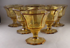 6 (Six) Amber Glass Footed Dessert Sherbet Dishes Bowls Cup 3.75" Tall