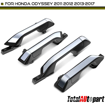 4x Manija de puerta exterior negra + cromada sin cerradura para Honda Odyssey delantera y trasera Foto 1 de 4