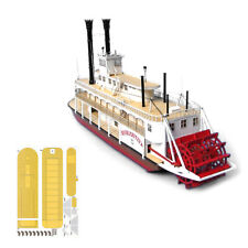 1:100 Scale Mississippi Paddle Steamboat Paper Mode Display DIY Unassembled Kit