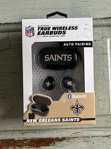 NFL New Orleans Saints Bluetooth True Wireless Earbuds With Charging Case - Picture 1 of 2