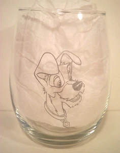 Copa de vino sin tallo Disney Lady & Tramp 4,5" plateada transparente dos lados 16 OZ - Imagen 1 de 8