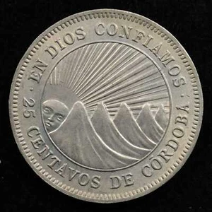 Nicaragua 25 Centavos 1954, Coin, Inv#D486 - Picture 1 of 2