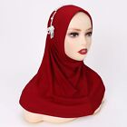 Muslim Amira Hijab with Pearl Head Pull On Islamic Scarf Head Wrap Pray Scarves