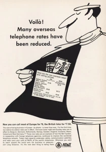 1967 AT&T: Voila Overseas Telephone Vintage Print Ad - Picture 1 of 1
