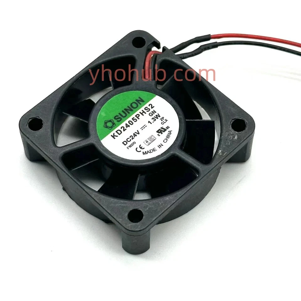 SUNON KD2405PHS2 GN DC 24V 1.3W 50x50x15mm 2-Wire Server Cooling Fan - Image 1 of 4