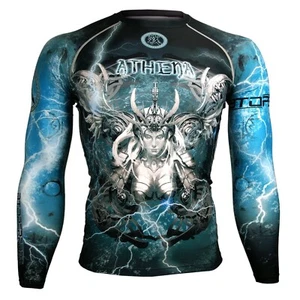 ATHENA Skin Compression Shirt Base layer Rash guard MMA Training Jiujitsu Surf - Picture 1 of 6