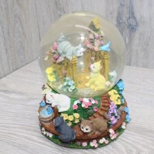 San Francisco Music Box Company Cats in Garden Snow Globe 'You've Got A Friend' - Picture 1 of 9