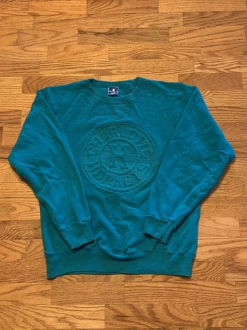 VTG 90s Champion NBA Charlotte Hornets  Embroidered Medallion Crew Adult Medium Cover