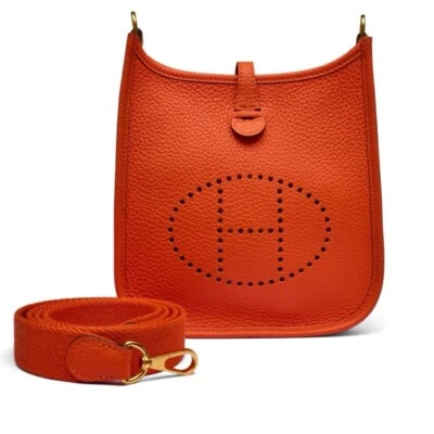 HERMES 2024 Mini Evelyne TPM 16 "Orange" Feu Clemence Leather GHW - Image 1 of 4