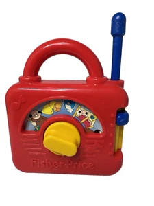 Vintage 1992 Red Fisher Price Music Box Radio Wind Up w/Antenna WORKS - Picture 1 of 5