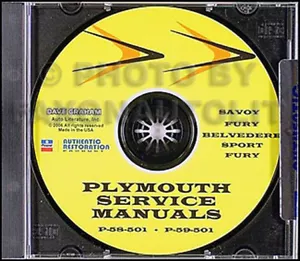 1957 1958 1959 Plymouth Negozio Manuale CD Plaza Savoia Belvedere Furia Suburban - Foto 1 di 1