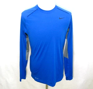 NIKE Men's (Size Medium) Blue Long Sleeve Athletic Dri-Fit T-Shirt Vented Sides - Picture 1 of 5