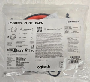 Logitech Zone Learn Headset For Kids 3.5mm AUX #981-001398 Classic Blue / Orange - Picture 1 of 2