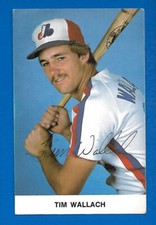 1980's TIM WALLACH AUTOGRAPH MONTREAL EXPOS MLB BASEBALL POST CARD POSTCARD