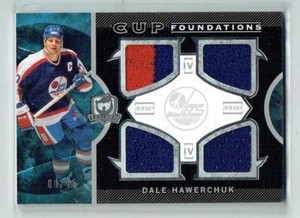 12-13 UD Upper Deck The Cup Foundations  Dale Hawerchuk  /25  Quad Jerseys  HOF