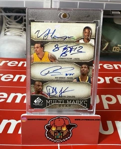 Roy HIBBERT Shannon Brown Sharpe Jackson 2009-10 SP Juego Usado QUAD AUTOMÁTICO #/99 PSA - Imagen 1 de 2