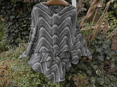 Gr.2XL/3XL 1A weit witzig extravag. LUBA grauer Wollweb Poncho Pullover Überzieh - Bild 1 von 4