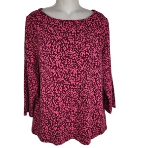 Camiseta Talbots Mujer Talla XL 3/4 Manga Multicolor Estampado Animal Camiseta Lunares Rosa - Imagen 1 de 8