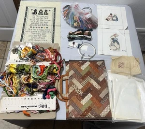 HUGE DMC Embroidery Floss Thread LOT And Other Accessories Rings Lo Ran See Pics - Picture 1 of 18