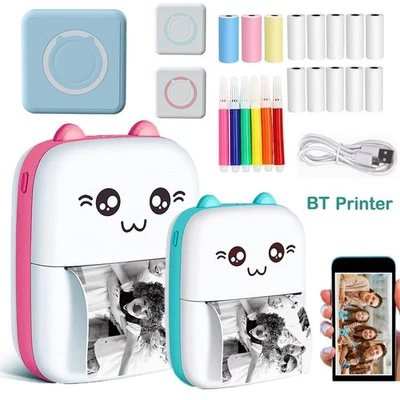 Mini Pocket Thermal Sticker Printer Bluetooth Portable Phone Memo Printing USB - Image 1 of 4