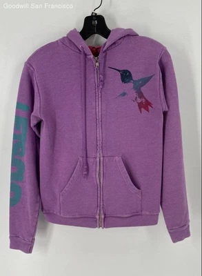 Free City Life Nature Love Purple Long Sleeve Full Zip Womens Hoodie Size 1 - Image 1 of 4