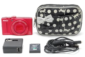 [NEAR MINT+ ] Nikon COOLPIX S8200 Compac Digital Camera Red 16.1MP From JAPAN - Picture 1 of 10