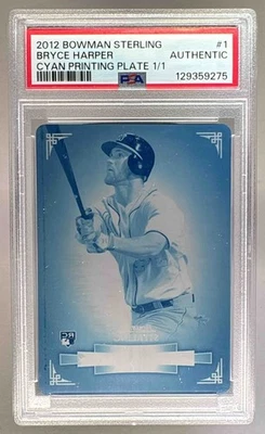 Bryce Harper 2012 Bowman Sterling #1 placas de impresión cian RC 1/1 PSA AUTÉNTICO Foto 1 de 3