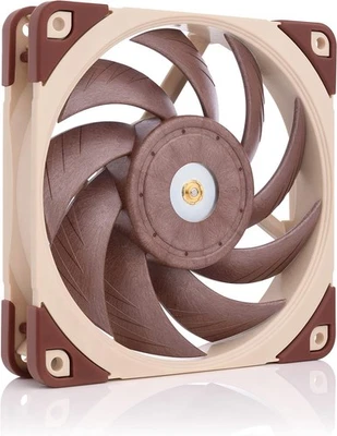 Ventilador silencioso premium Noctua NF-A12x25 PWM, 4 pines (120 mm, marrón) negro  Foto 1 de 4