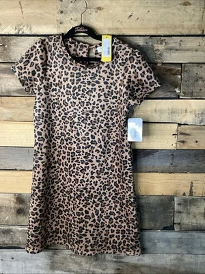 Vestido Speechless Niños Manga Corta Línea A Gamuza Marrón Estampado Guepardo Talla 16 Foto 1 de 4