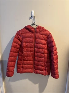 Eddie Bauer Womens Medium Petite Red EB650 Puffer Hooded Packable Down Jacket - Picture 1 of 10