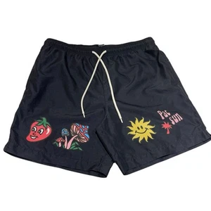 PacSun Boys Recycled Good Luck Swim Trunks Mushrooms, Pepper, Sunburst Sz M EUC - Picture 1 of 10
