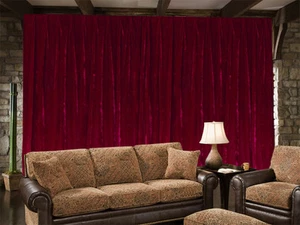 Large Velvet Curtain 304 x 230cm PINCH PLEAT with + 15 Hooks New Burgundy - Picture 1 of 11