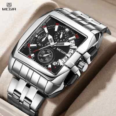 Mens Watch Business Casual Stainless Steel Quartz Wristwatch Waterproof Date New - Image 1 of 4