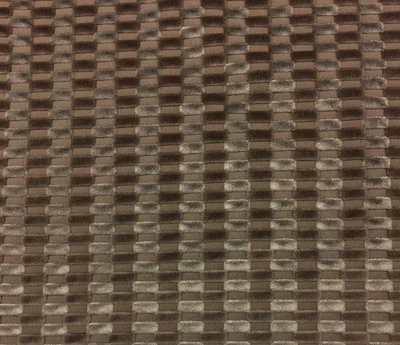 POLLACK & ASSOCIATE PILLOW PLUSH KOHL TAUPE VELVET UPHOLSTERY FABRIC BTY 53"W - Image 1 of 4