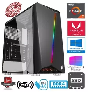 RYZEN 7 GAMING PC - AMD RYZEN 7 5700G 8GB RAM 240GB SSD RADEON VEGA 2GB GRAPHICS - Picture 1 of 10