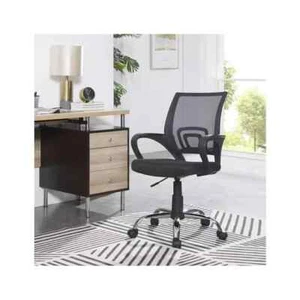 Naomi Home Adjustable Mid Back Mesh Swivel Office Chair with Armrests, Black - Picture 1 of 5