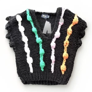 NEW Maeve Anthropologie Bauble Chunky Knit Sweater Vest Multicolor OSFM - Picture 1 of 12
