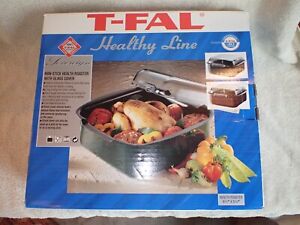 T-FAL Healthy Line Non-Stick Roaster NIB Never Opened Until Now MINT