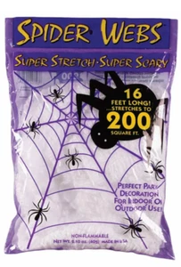 Fun World Super Stretch Spider Web for Halloween Indoor/Outdoor Decoration - Picture 1 of 6