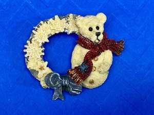 Wintertime Bundled Up Snowflake Vintage Brooch Pin From Boyds Bears & Friends - Picture 1 of 10