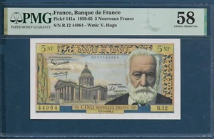 France 5 Nouveaux Francs, 1959, P 141a, PMG 58 AUNC - Picture 1 of 2