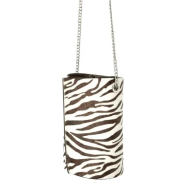 NWT Zara Zebra Animal Print Leather Crossbody Bucket Bag 2010/004 - Image 1 of 4