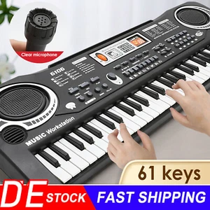 Keyboard Einsteiger 61 Tasten Digital Piano Klavier Lern mit Mikrofon Kinder NEU - Bild 1 von 16