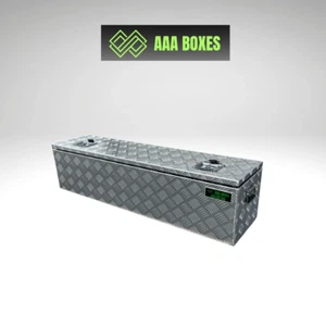 AAA BOXES 1200x300x300mm Checker Plate ALUMINIUM Tray /Trailer/Caravan Toolboxes - Picture 1 of 4